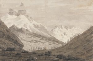 シャモニーとマルティニーの間 作： John Robert Cozens